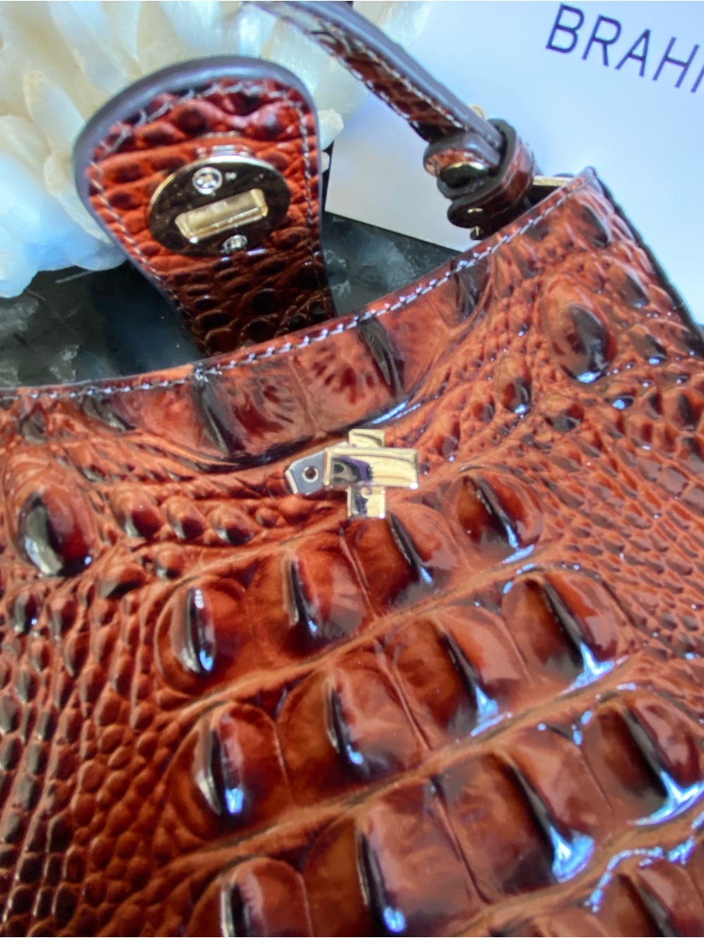 BRAHMIN PECAN MARLEY CROSSBODY with defect - Picture 9 of 11